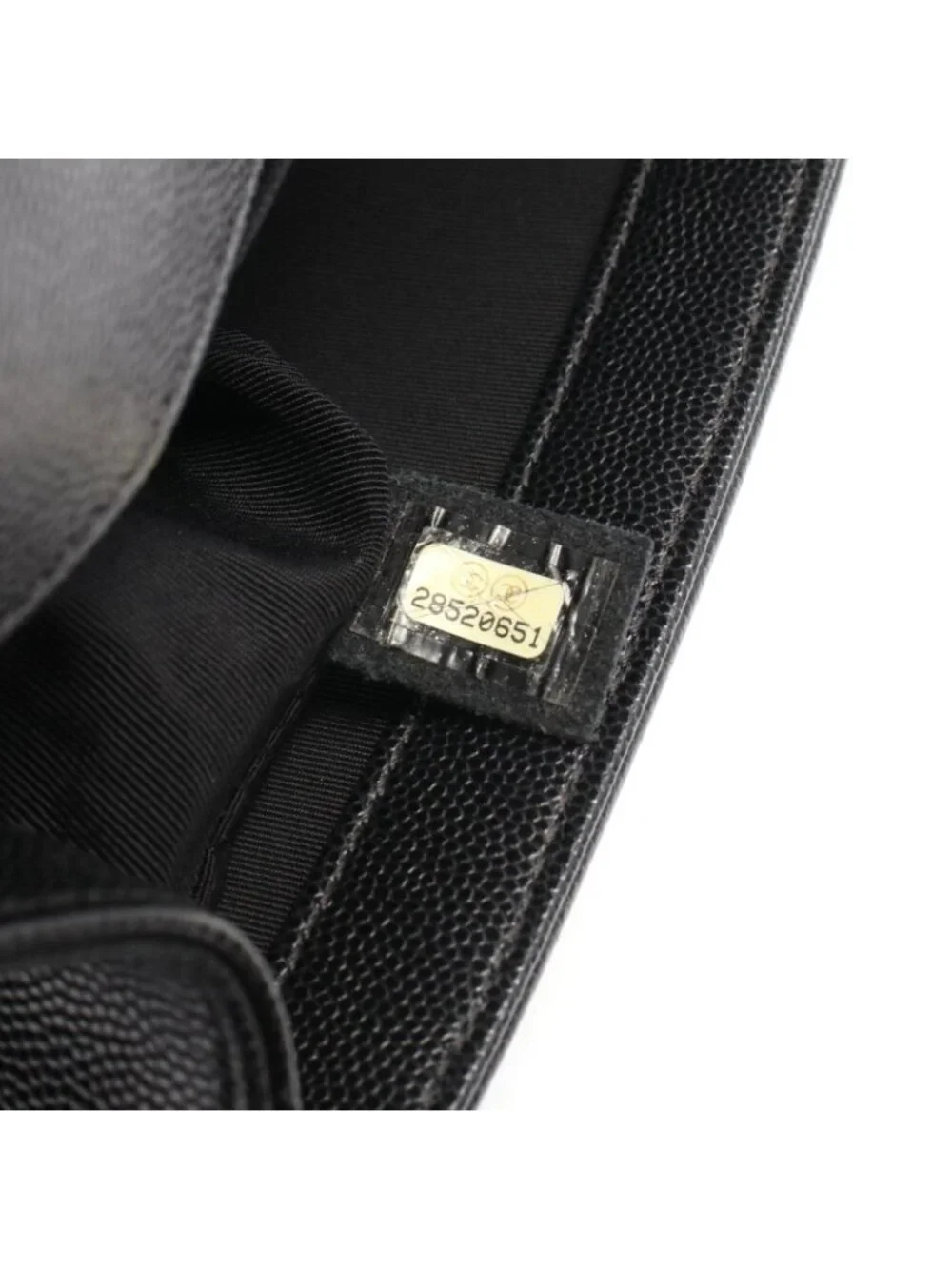 Chanel Shoulder Bag Boy Black Caviar Leather Boy Chain